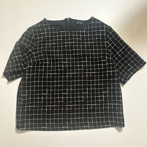 Black and White Grid Top